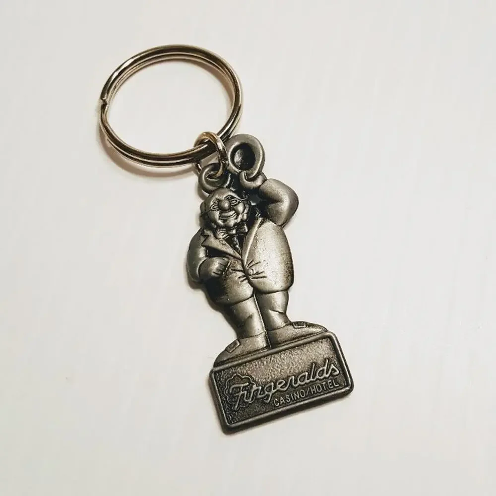 Metal Fitzgerald Casino Mr. O'Lucky Key Chain Vintage Las Vegas, NV.